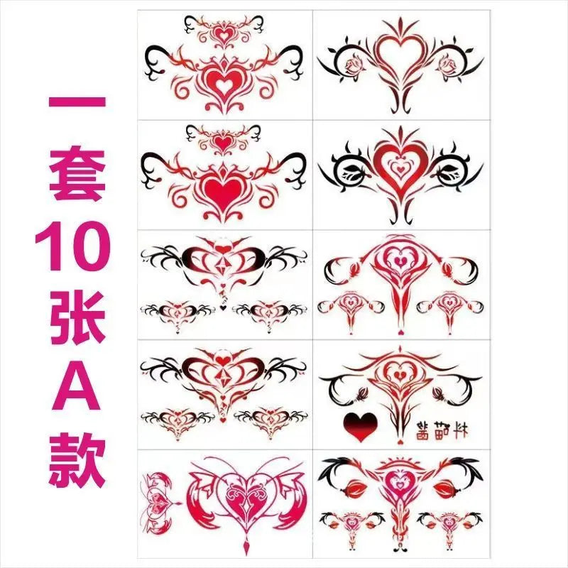 Pink Totem Tattoos Set Temporary
