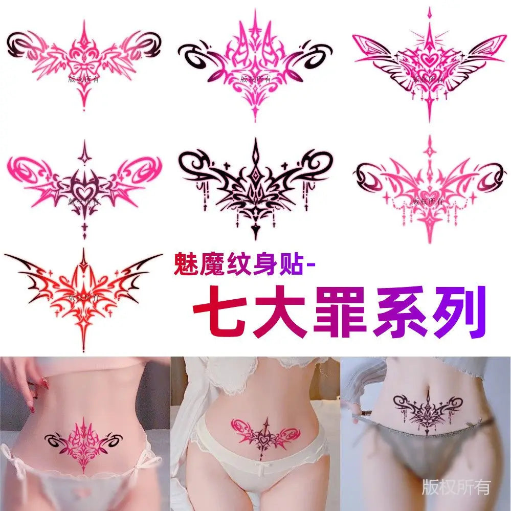 Pink Totem Tattoos Set Temporary